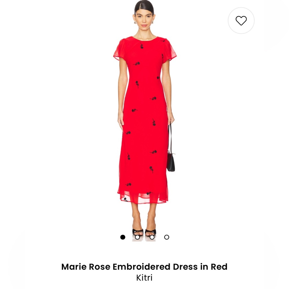 Revolve Red & Black Rose Dress 🌹